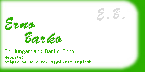 erno barko business card