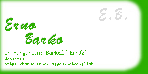 erno barko business card